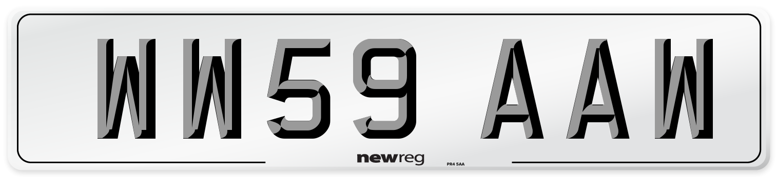 WW59 AAW Number Plate from New Reg